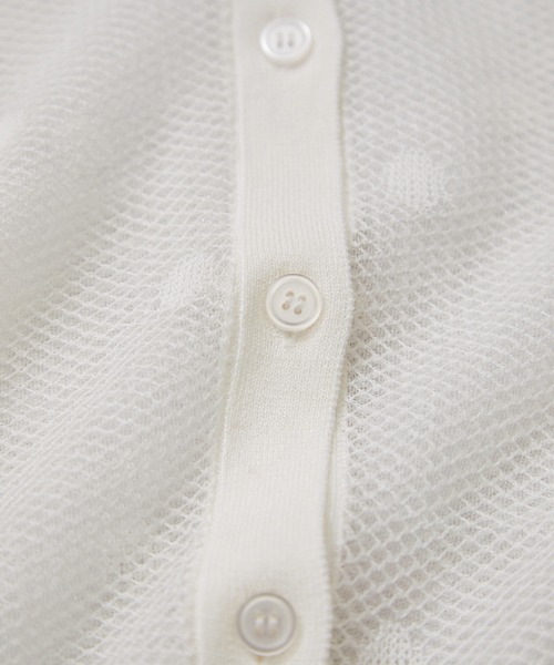 LE CERCLE par rope' カーディガン 半袖 ドットメッシュカーディガン