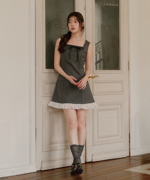 fupel ワンピース dot frill mini onepiece / ドットフリルミニ