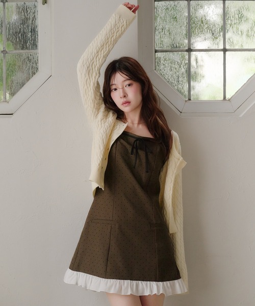 fupel ワンピース dot frill mini onepiece / ドットフリルミニ