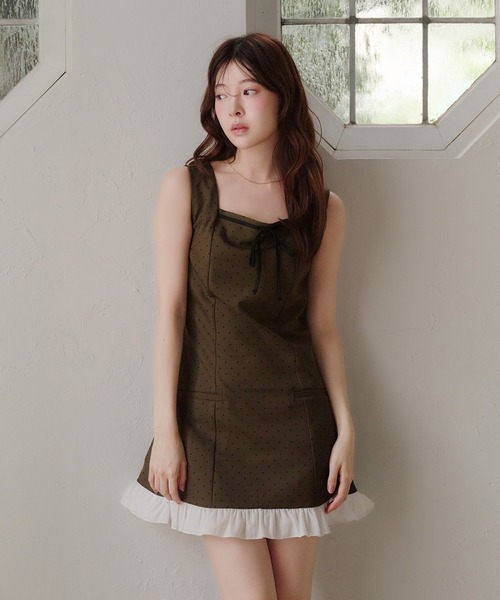 ワンピース Maison chiffon frill mini onepice fupel ワンピース dot frill mini onepiece / ドットフリルミニ