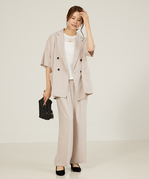 「abahouse mavie」 パンツ 38 グレイッシュベージュ レディース_画像3