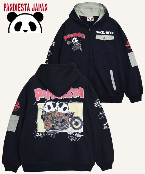 パンディエスタ PANDIESTA（パンディエスタ） パーカー タンデムバイクミリタリーZIP