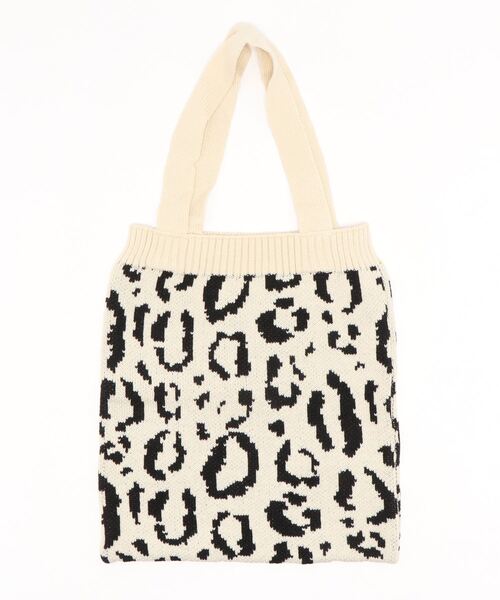 aimoha（アイモハ） トートバッグ レオパード柄のa4サイズの入るニット