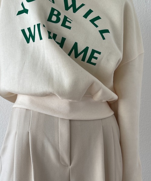 トレーナー スウェット with me ! short sweat / ウィズミー！ボリューム裏起毛ショートロゴスウェット レディース メンズ wee9s トレーナー スウェット with me ! short sweat