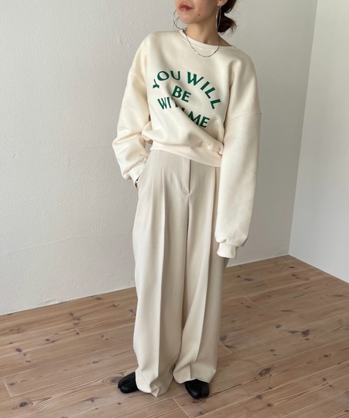トレーナー スウェット with me ! short sweat / ウィズミー！ボリューム裏起毛ショートロゴスウェット レディース メンズ with me ! short sweat / ウィズミー！ボリューム裏起毛ショート
