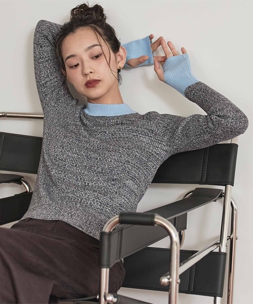 miette（ミエット） ニット セーター 配色フィンガーリブニット
