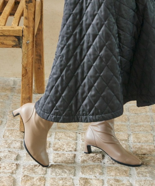 carino（カリーノ） ブーツ 「レイン対応」フレアヒールストレッチ