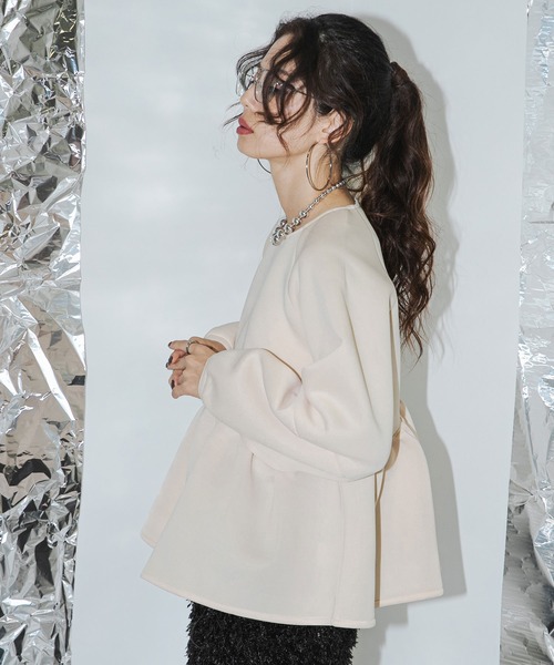 bohmal（ボマール） トレーナー スウェット ダンボールニットペプラム