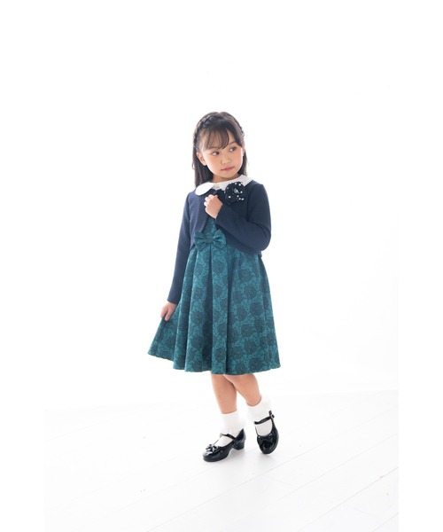 ワンピース ローズフラワージャガードワンピース キッズ : 79540986 