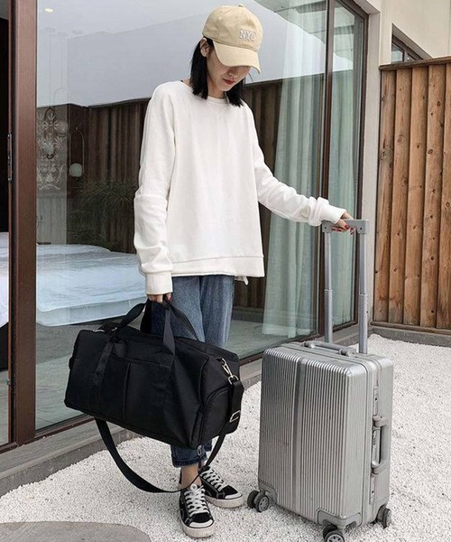 ボストンバッグ 旅行用 ダッフルバッグ(靴入れ付き) レディース