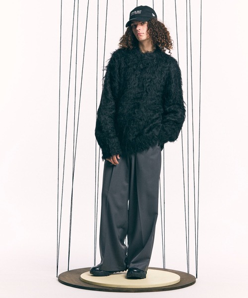 パンツ スラックス 「UNISEX」Wool Mix Continuous Tow-Tuck Wide  