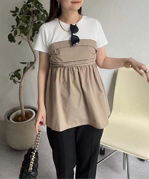 ペプラムビスチェドッキングTシャツ Vin｜ペプラムビスチェドッキングTシャツ | Rakuten Fashion