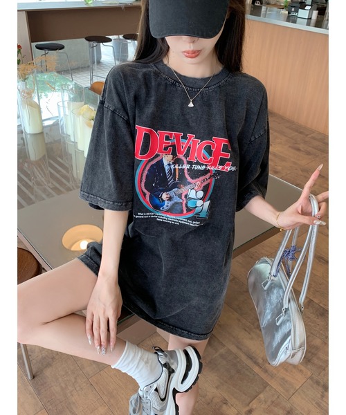 DEVICE tシャツ AIデザイン ロック バンド ピグメント