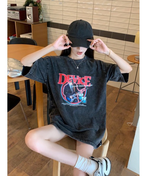 DEVICE tシャツ AIデザイン ロック バンド ピグメント
