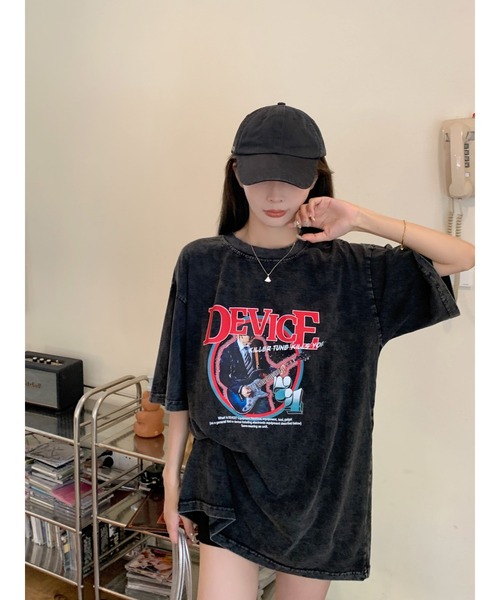 DEVICE tシャツ AIデザイン ロック バンド ピグメント