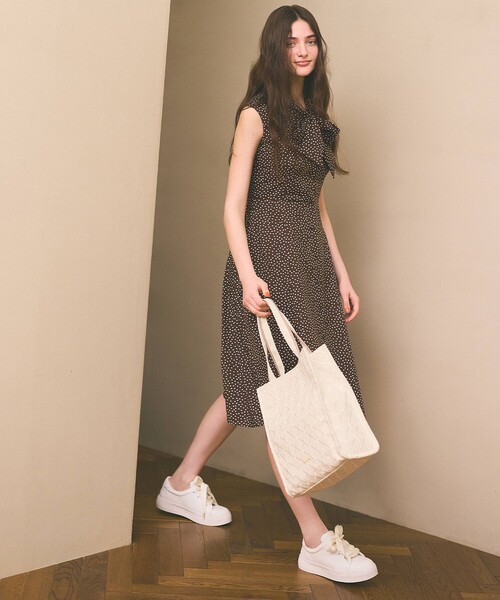 TOCCA トートバッグ CHECKER CLOVER EMBROIDERY A4TOTE