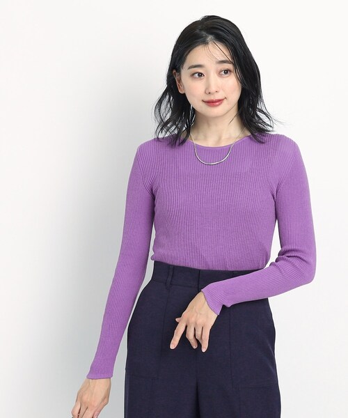ニット セーター 「洗える」薄リブニットプルオーバー レディース COUP DE CHANCE ニット セーター 「洗える」薄リブニットプル