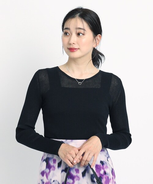 ニット セーター 「洗える」薄リブニットプルオーバー レディース COUP DE CHANCE ニット セーター 「洗える」薄リブニットプル