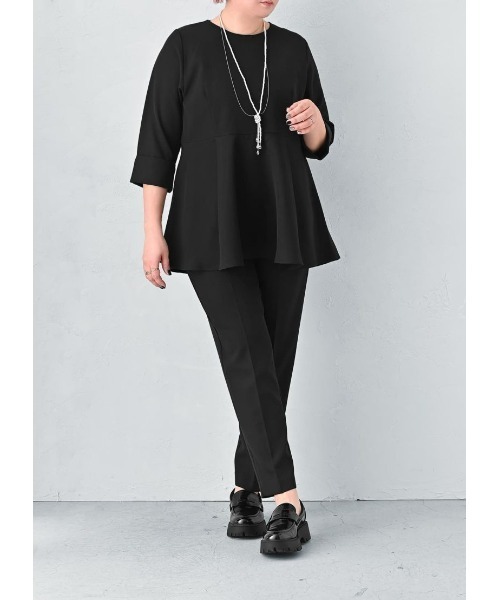 tシャツ 「BLK001」美カバーぺプラムトップス レディース