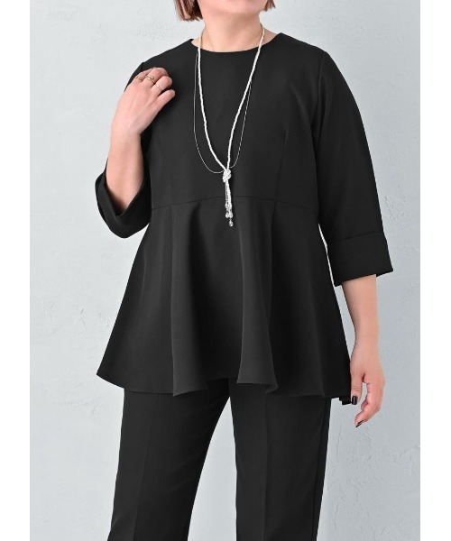tシャツ 「BLK001」美カバーぺプラムトップス レディース STYLE DELI tシャツ 「BLK001」美カバーぺプラムトップス