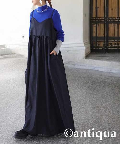 antiqua（アンティカ） ワンピース ストライプ柄キャミワンピース