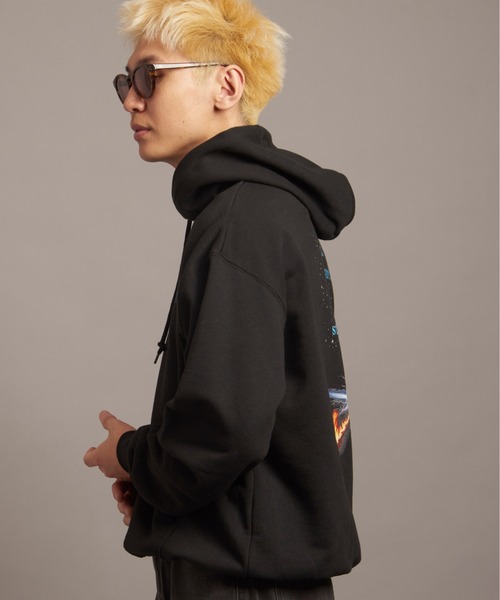 Schott N.Y.C. ブラック パーカー Schott N.Y.C パーカー Schott/ショット/LEATHER ELBOW PATCH
