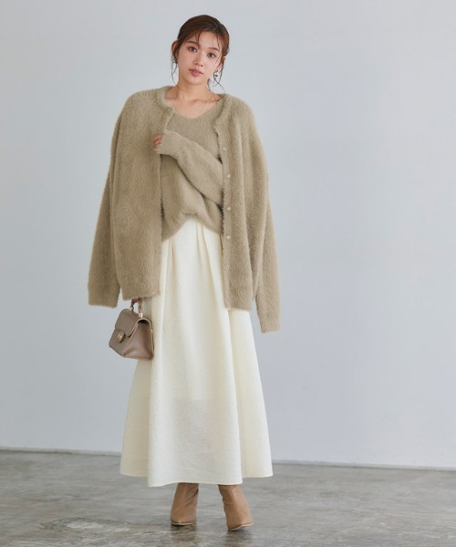 Pierrot（ピエロ） コート アウター ショートシャギーコーディガン