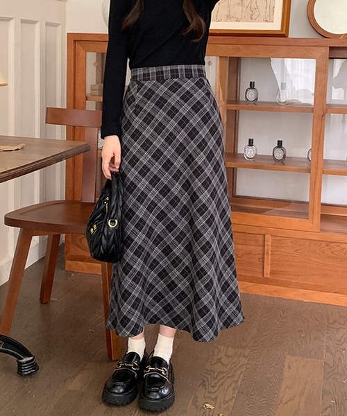 HALEY PESCA スカート HALEY PESCA/バイアスチェック ロングスカート