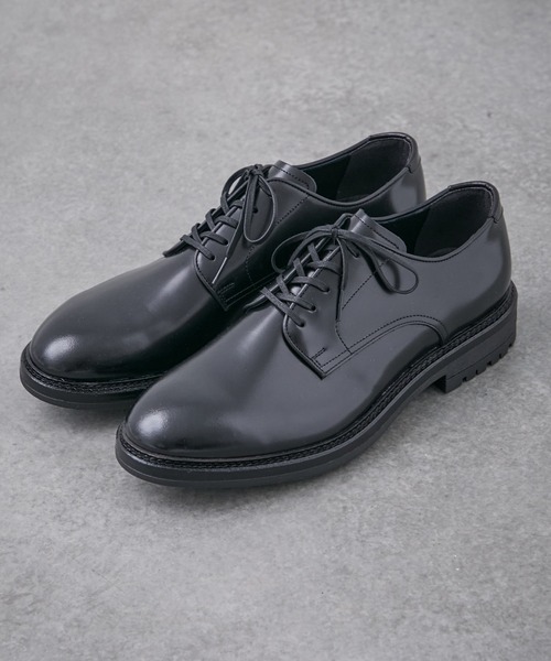 PUBLIC TOKYO レザープレーントゥ 2（26.5-27cm）ブラック