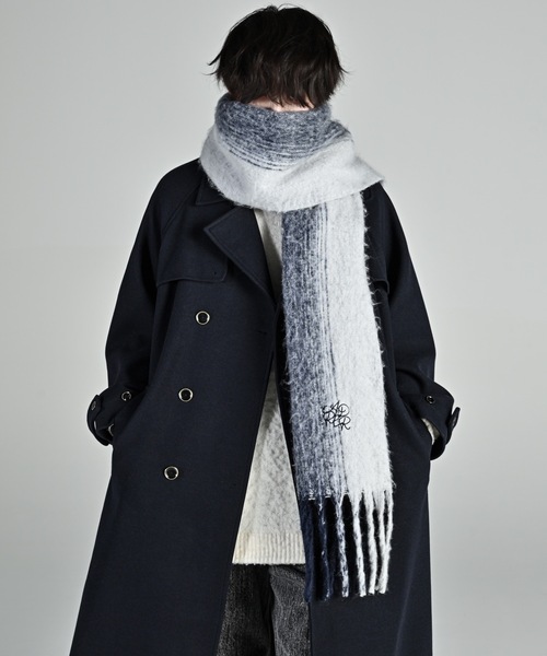 ADREERROR ロゴマフラー ADRER（アドラー） マフラー volume fringe shaggy muffler