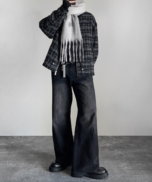 ADRER（アドラー） マフラー volume fringe shaggy muffler