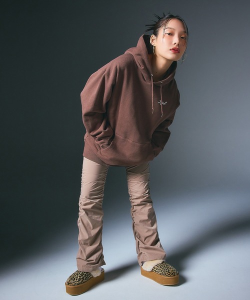 X-girl パーカー BUTTERFLY PATCH OVERSIZED SWEAT HOODIE