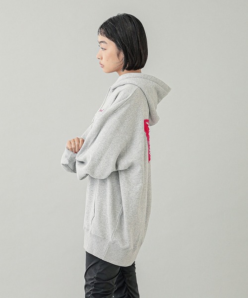 X-girl パーカー BUTTERFLY PATCH OVERSIZED SWEAT HOODIE