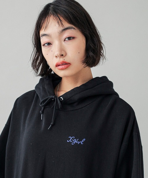 パーカー BUTTERFLY PATCH OVERSIZED SWEAT HOODIE レディース メンズ X-girl パーカー BUTTERFLY PATCH OVERSIZED SWEAT HOODIE