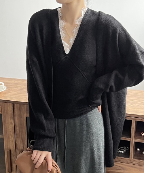ニット セーター Vネックタンク ニットカーディガンセット レディース miniministore ニット セーター Vネックタンク ニット