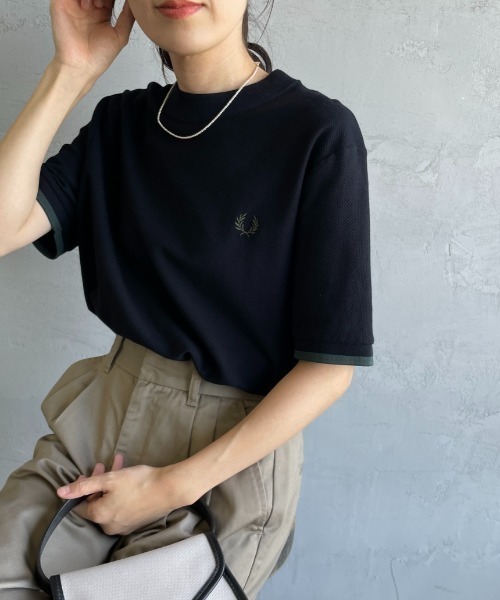 ⚠️オリーブオイル⚠️【FRED PERRY】ワンポイントTシャツ 【L】 FRED PERRY tシャツ 「FRED PERRY/フレッドペリー」 袖ティップ