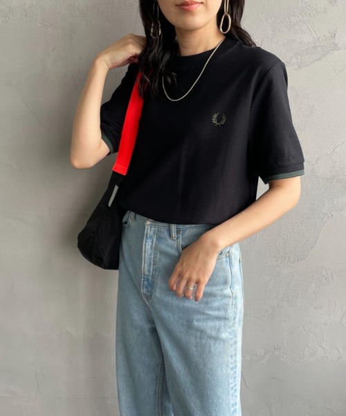 【WEB限定】[FRED PERRY 袖ティップライン鹿の子Tシャツ セール】[FRED PERRY/フレッドペリー] 袖ティップライン ワン