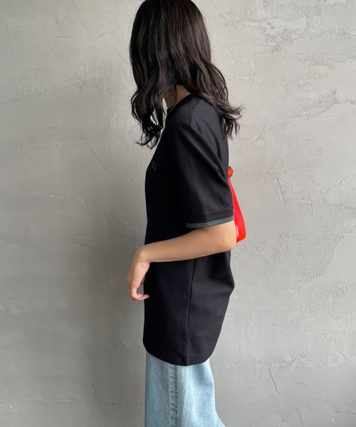 FRED PERRY フレッドペリー 刺繍ロゴ 鹿の子 Tシャツ ホワイト XL FRED PERRY tシャツ 「FRED PERRY/フレッドペリー」 袖ティップ