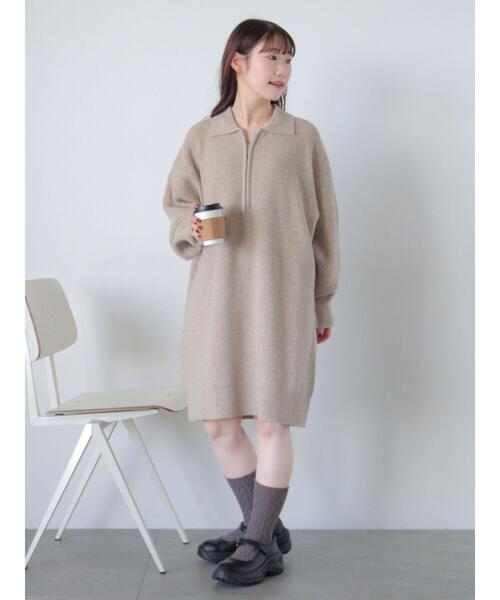 ◆新品◆エポカザショップ◆エコファー×ニット◆ピンクベージュ◆ロングジレ◆38◆ EPOCA｜エポカのニット/セーター（ピンク/桃色系）通販 - ZOZOTOWN
