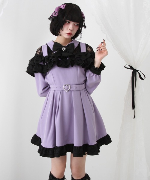 花柄リボン付きフリル袖ワンピース BACKリボン袖フリル花柄／ワンピース｜INGNI(イング) 公式通販｜INGNI