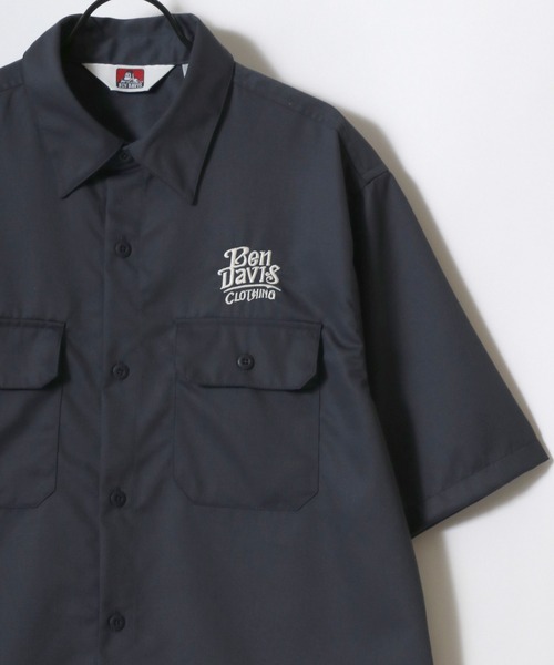 BEN DAVIS レディースオーバーシャツ BEN DAVIS シャツ DAVIS/ベンデイビス NEEDLEWORK SS SHIRT