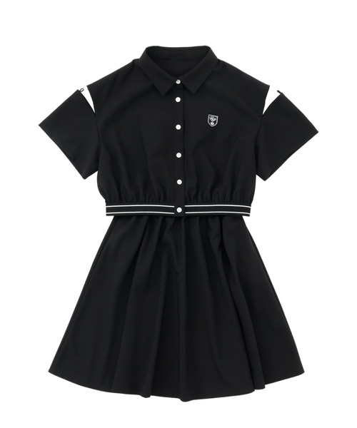 セットアップ 「速乾、接触冷感」肩あきバイカラーシャツ＆スカートセットアップ キッズ 子供服 女の子の画像