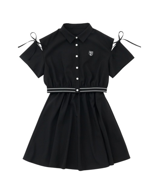 セットアップ 「速乾、接触冷感」肩あきバイカラーシャツ＆スカートセットアップ キッズ 子供服 女の子の画像