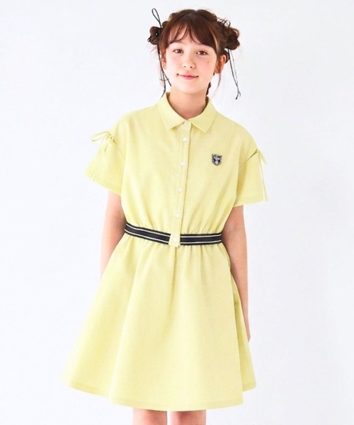セットアップ 「速乾、接触冷感」肩あきバイカラーシャツ＆スカートセットアップ キッズ 子供服 女の子の画像