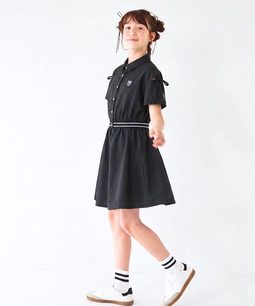 セットアップ 「速乾、接触冷感」肩あきバイカラーシャツ＆スカートセットアップ キッズ 子供服 女の子の画像