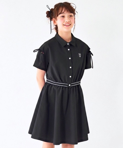 セットアップ 「速乾、接触冷感」肩あきバイカラーシャツ＆スカートセットアップ キッズ 子供服 女の子の画像