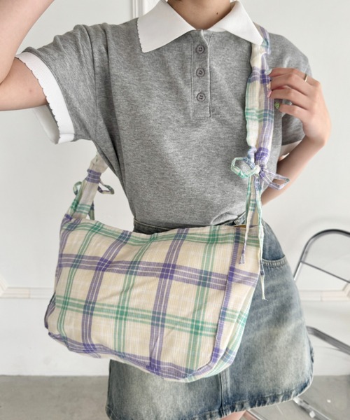 チェック柄ショルダーバッグ STYLEBLOCK ショルダーバッグ バッグ チェック柄ショルダー