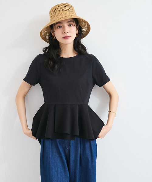 tシャツ ドッキングペプラムプルオーバー レディース fifth tシャツ ペプラムパールドッキングトップス レディース