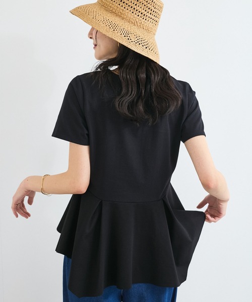 VIS tシャツ イレギュラーヘム異素材ドッキングペプラムプル