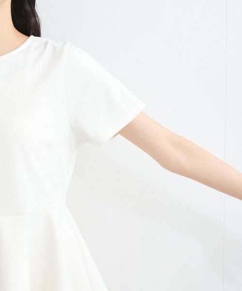 VIS tシャツ イレギュラーヘム異素材ドッキングペプラムプル